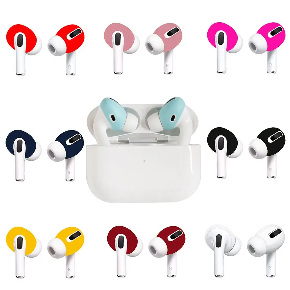 

2pcs/1pair Anti Slip Replacement Protective Eartips Case Cover Silicone Earbuds For Airpods Pro