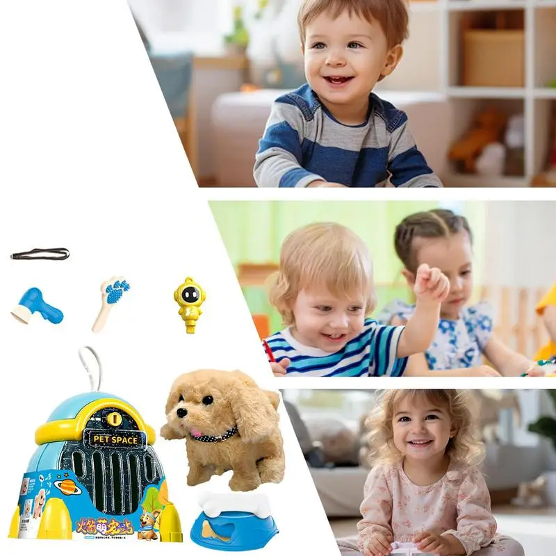 Juguete de peluche electrónico interactivo para niños, juguete robótico de Control de felpa para caminar, vestido de simulación, mascota realista