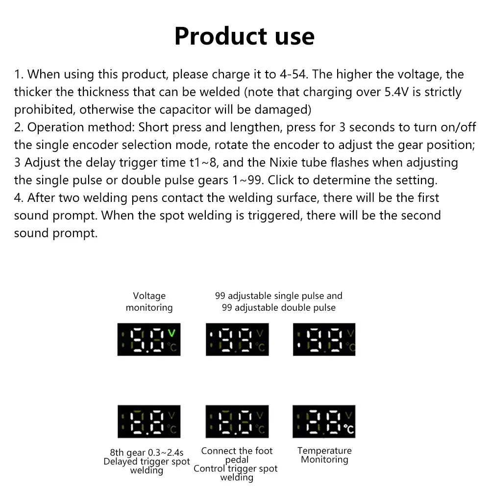 Farad Capacitor Battery Spot Welder 99 Gears Adjustable Capacitor Energy Storage Spot Welder for 18650 Spot Welding Machine