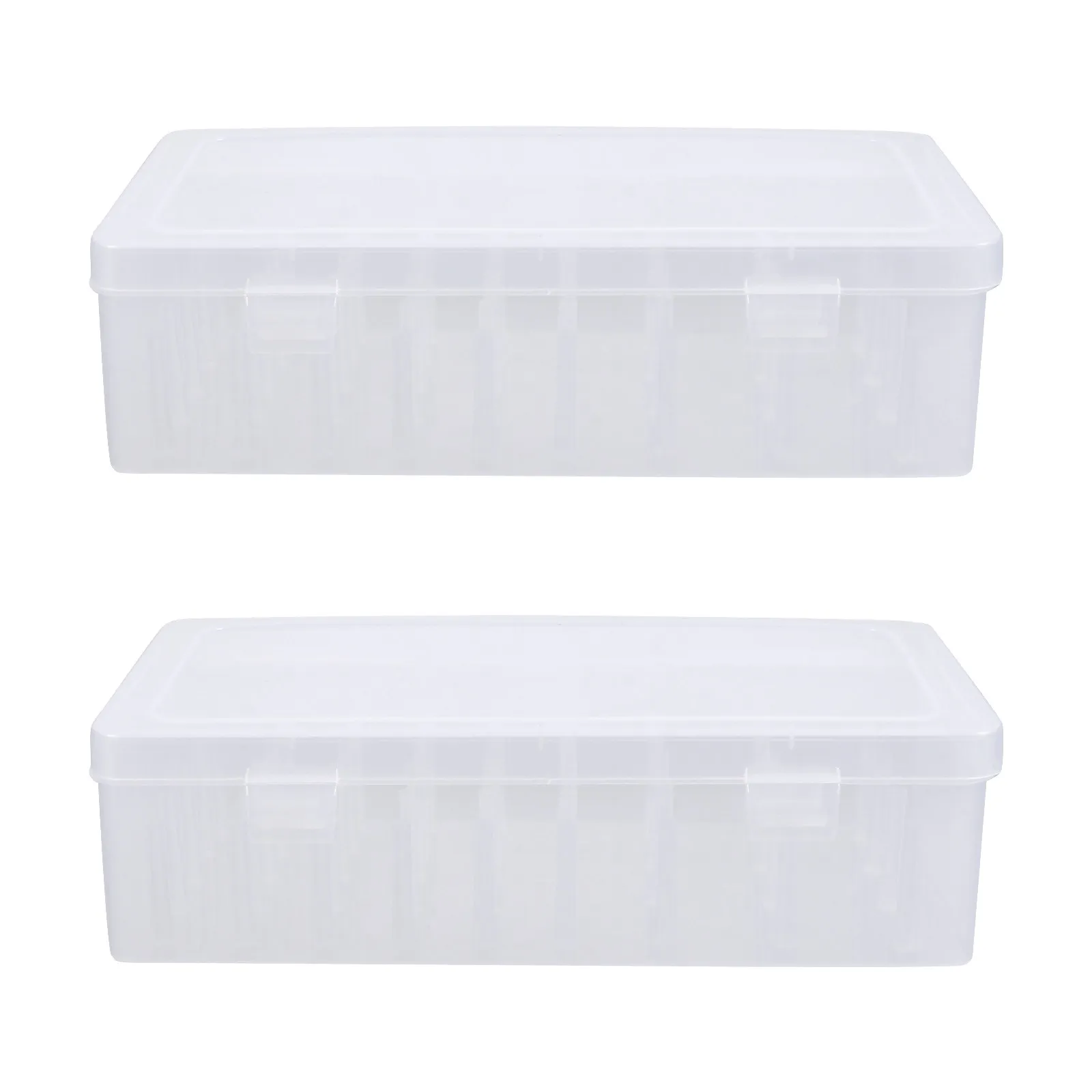 

2Pcs Heavy Duty Transparent Thread Spools Organizer Boxes 42-Compartment Sewing Thread Holders Embroidery Storage Containers