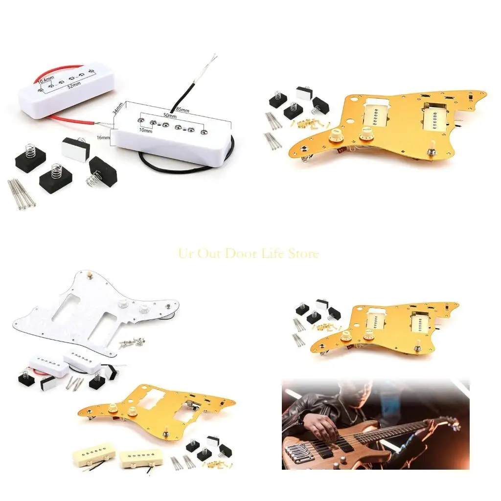 

77UF Prewired 3Ply Pickup Electric Guitar Parts Accessories Loaded Humbuckers Pickguard Pickups Set with Pickups Cover Kits