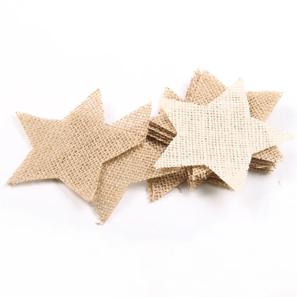 

20Pcs Burlap Crafts Unfinished Five Decor Items Handmade Xmas Hanging Ornament Cutouts for Wall Window Fireplace