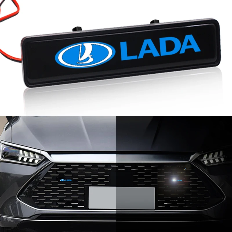 Car Front Cover Grille Lamp Emblem Decor Lightings LED Light For Lada Granta Vaz Kalina Priora Niva Samara 2 2110 Accessories