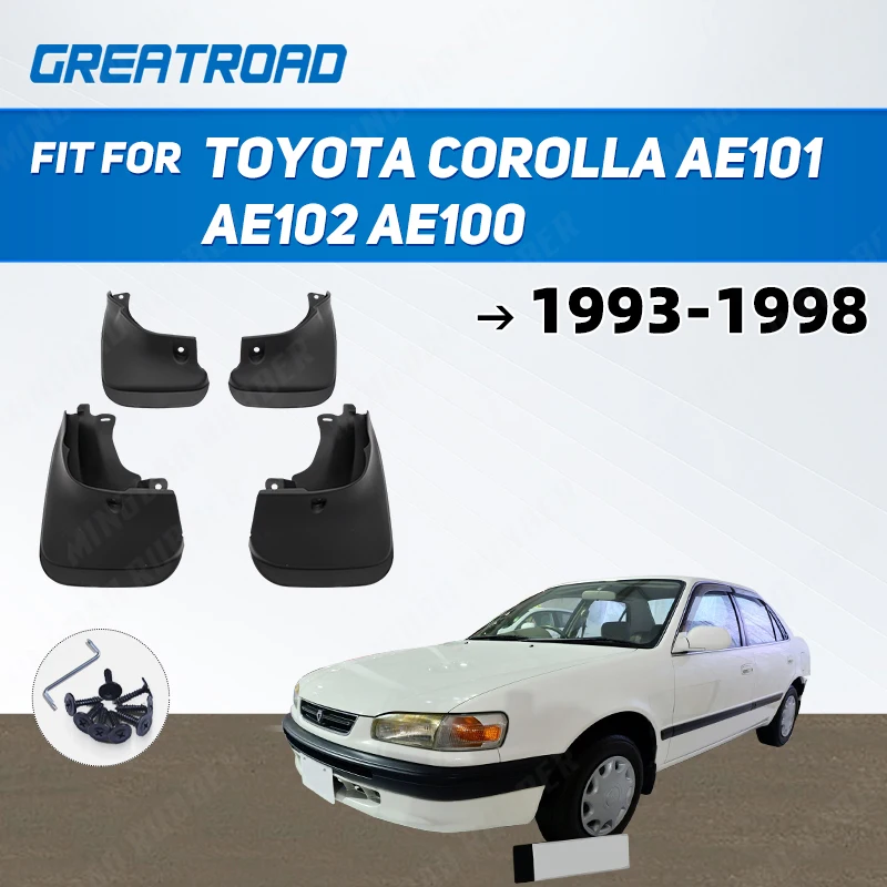 Front Rear Mud Flaps For Toyota Corolla AE101 AE102 AE100 1993 - 1998 Splash Guards Mudguards 1998 1997 1996 1995 1994 1993