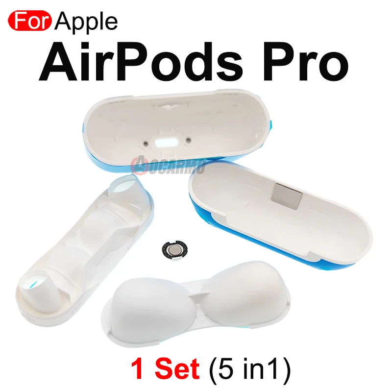 Aocarmo For Apple AirPods 1 2 3 Pro Pro2 Full Set Housing Shell For Charging Case Battery Box Compartment Repair Part