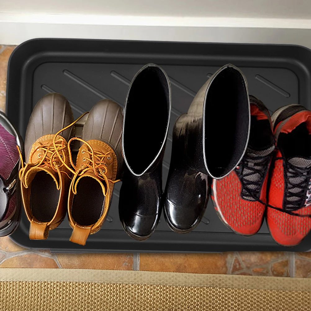 

3pcs Shoe Tray Plastic Mat for Boots Clean Shoes Potted Plant Bonsai Multi Function Storage Tray Non Slip Sturdy Durable