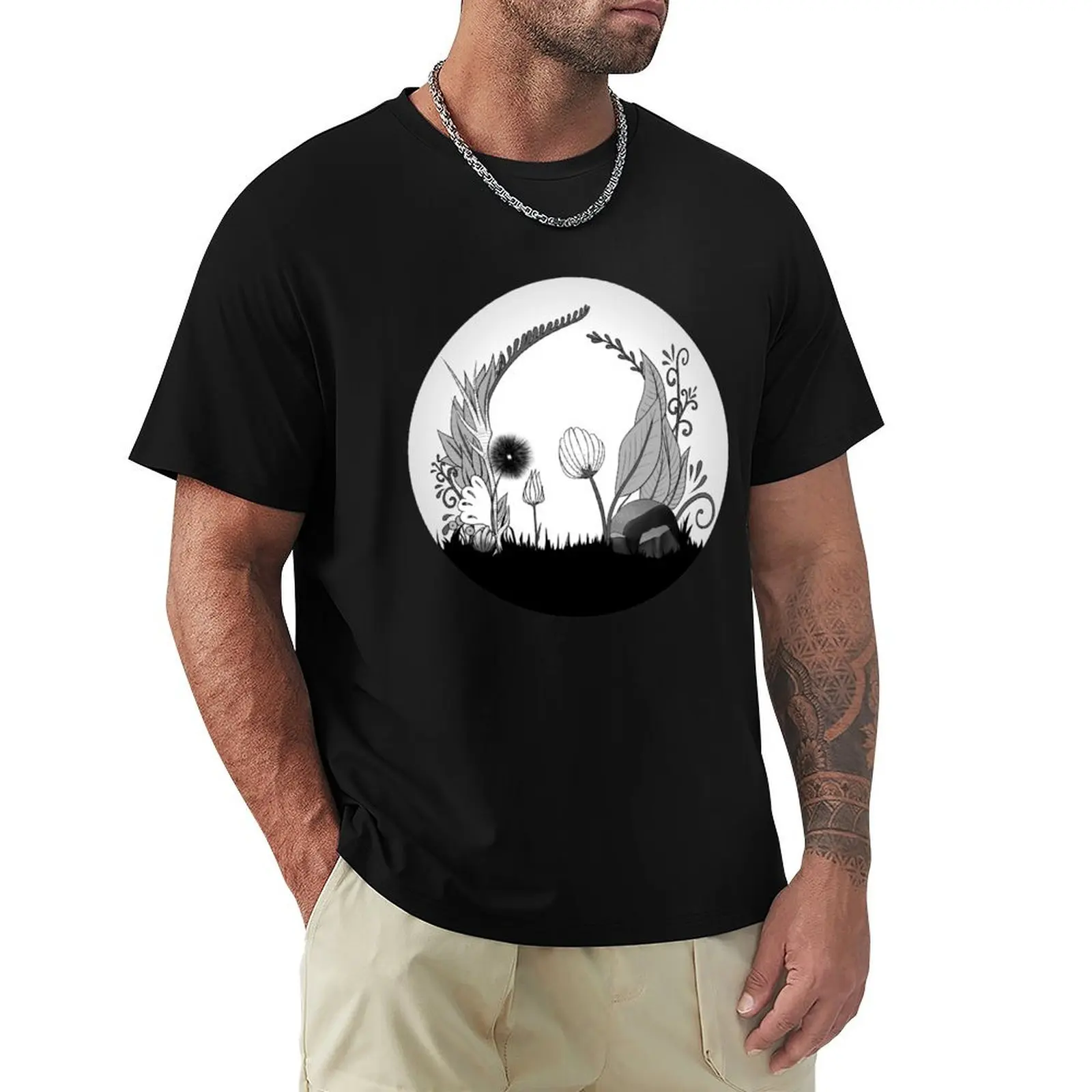 

Skull composed of flowers illusion T-Shirt Work Utility Short Sleeve Shirt