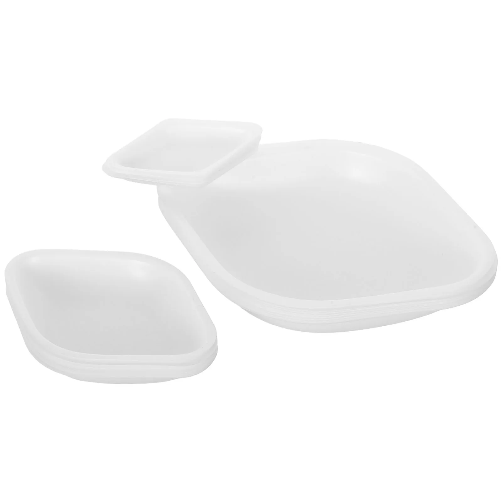 

30Pcs Plastic Weighing Dishes Small Flat Stable Lab Mixing Trays for Powders Liquids Solids Food Epoxy Crafts Weigh Boat