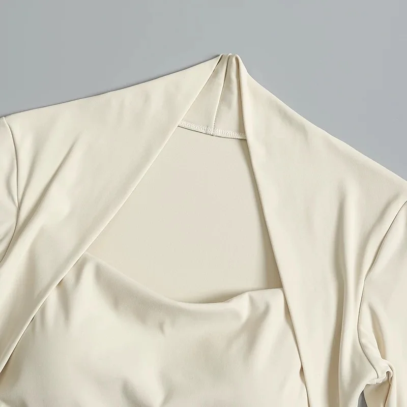 Fitness-Brustpolster-Sporttop für Damen, Langarm-Shirts, Pra Speed Up, kurze elegante Tanz- und Yoga-Kleidung, kleiner Taillenbund, Fitnessstudio – Detail 16
