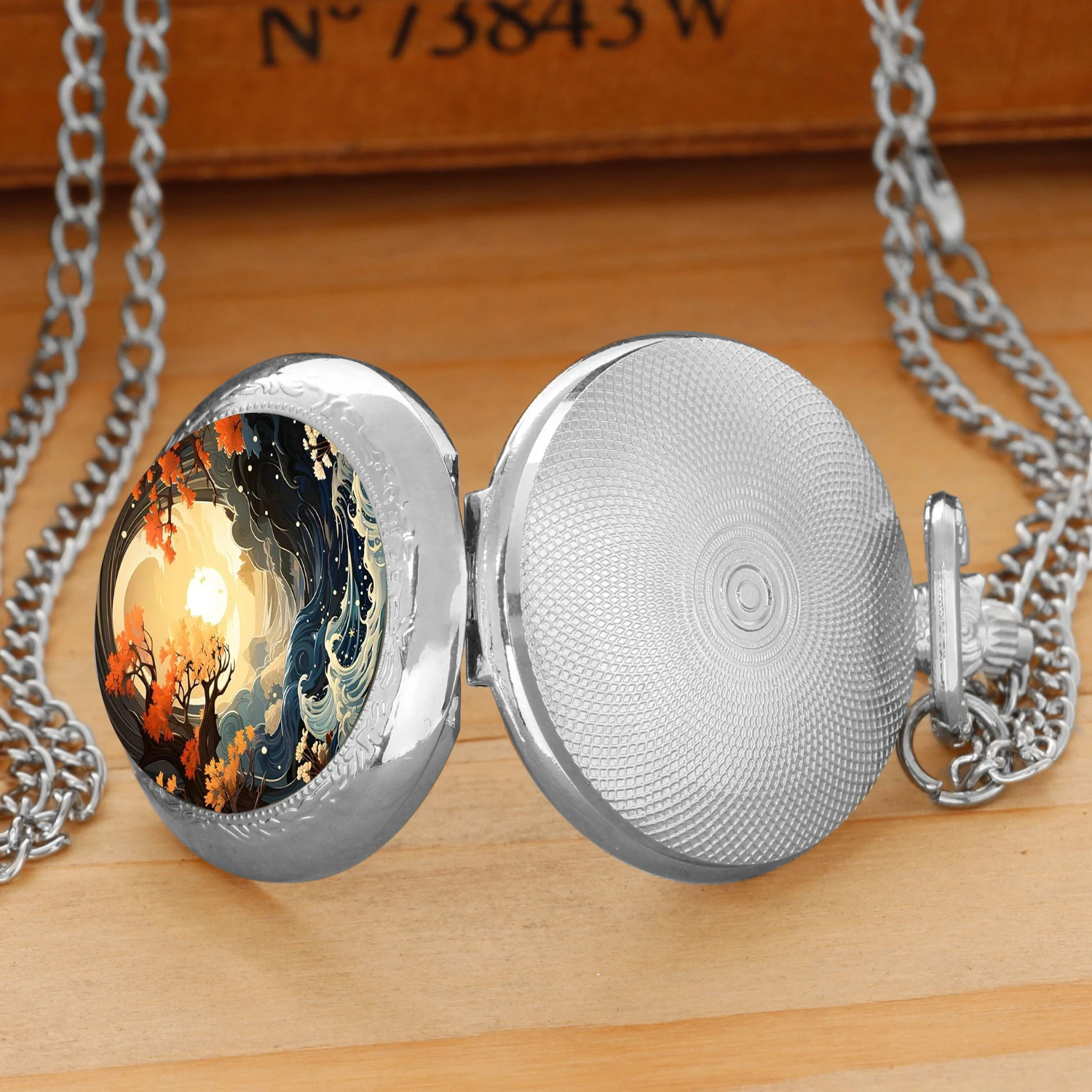 Creative Moon Anime Theme Quartz Pocket Watch for Women Men Necklace Pendant Clock Chain Kids Watches Birthday Christmas Gift