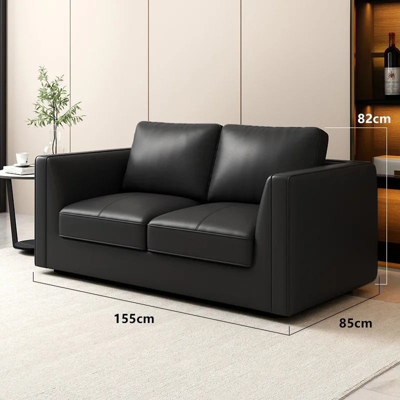 

Office sofa leather boss reception area modern leisure negotiation coffee table combination set