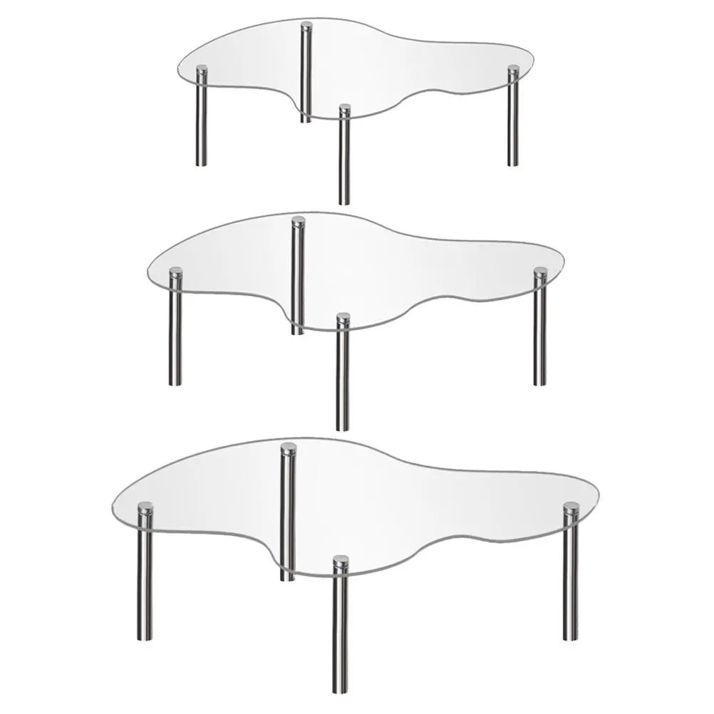 3 قطعة حامل كعكة أكريليك واضح شفاف عرض كب كيك الناهض حامل الحلوى طاولة عرض استخدام الزفاف عيد ميلاد