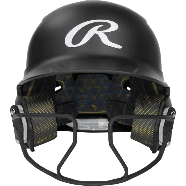 

Rawlings Mach Hi-Viz 1-Tone Batting Helmet with Attached Face Guard - Matte | Black | Senior