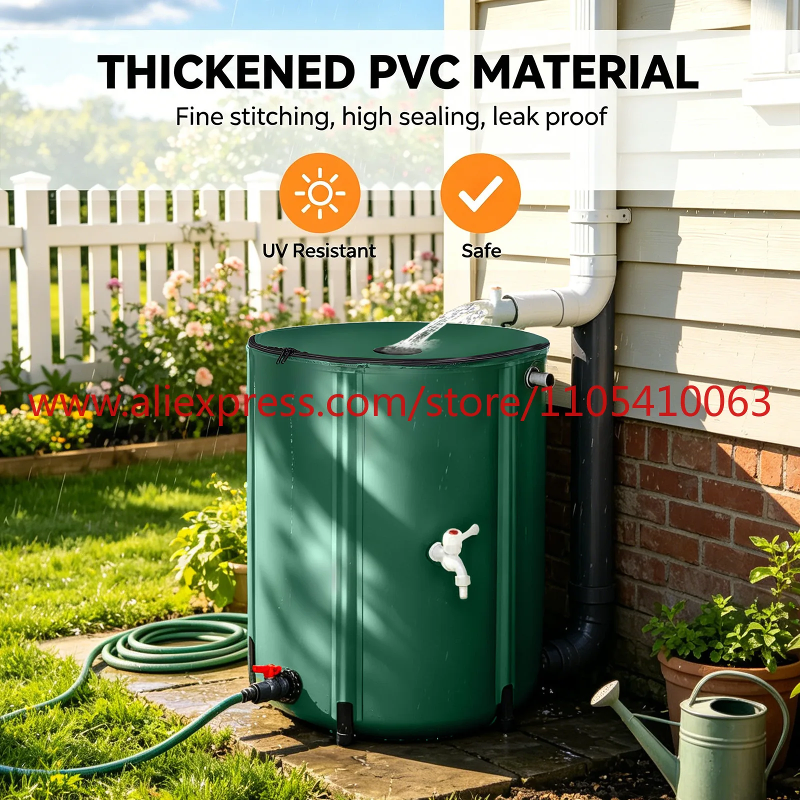 1Pcs Outdoor Rainwater Collection Storage Bucket PVC Folding Storage Bucket, Foldable Garden Rainwater Bucket