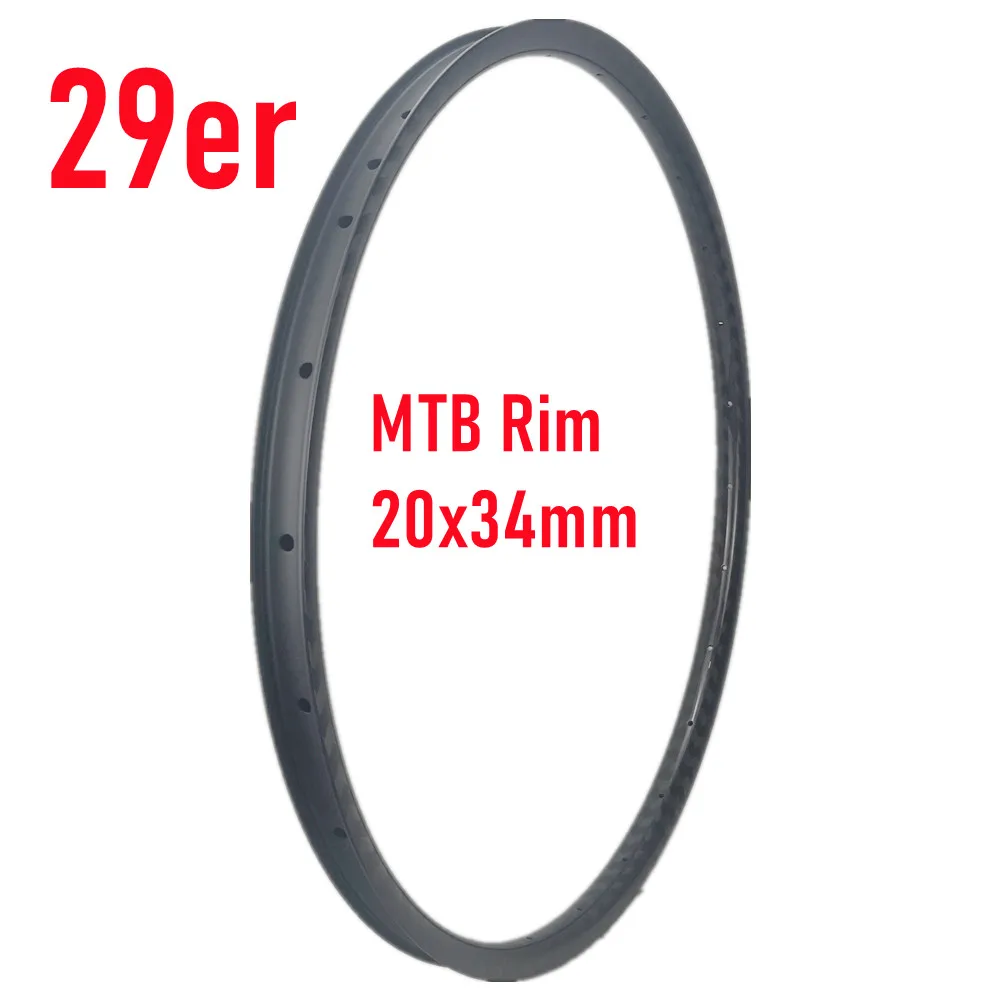 

20mm Width 34mm Depth Carbon MTB Wheel Rim 328g Super Light MTB Bicycle Rim Disc Mountain Brake Mtb Bike Carbon Rim