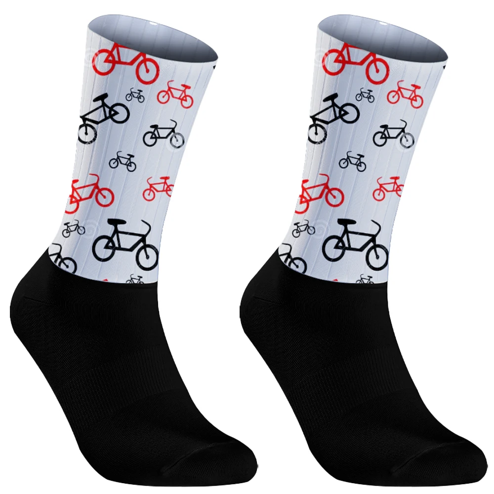 2024 neue Radsport Knies trümpfe Anti-Rutsch-Silikon Fahrrad Sport Laufs ocken Rad socken