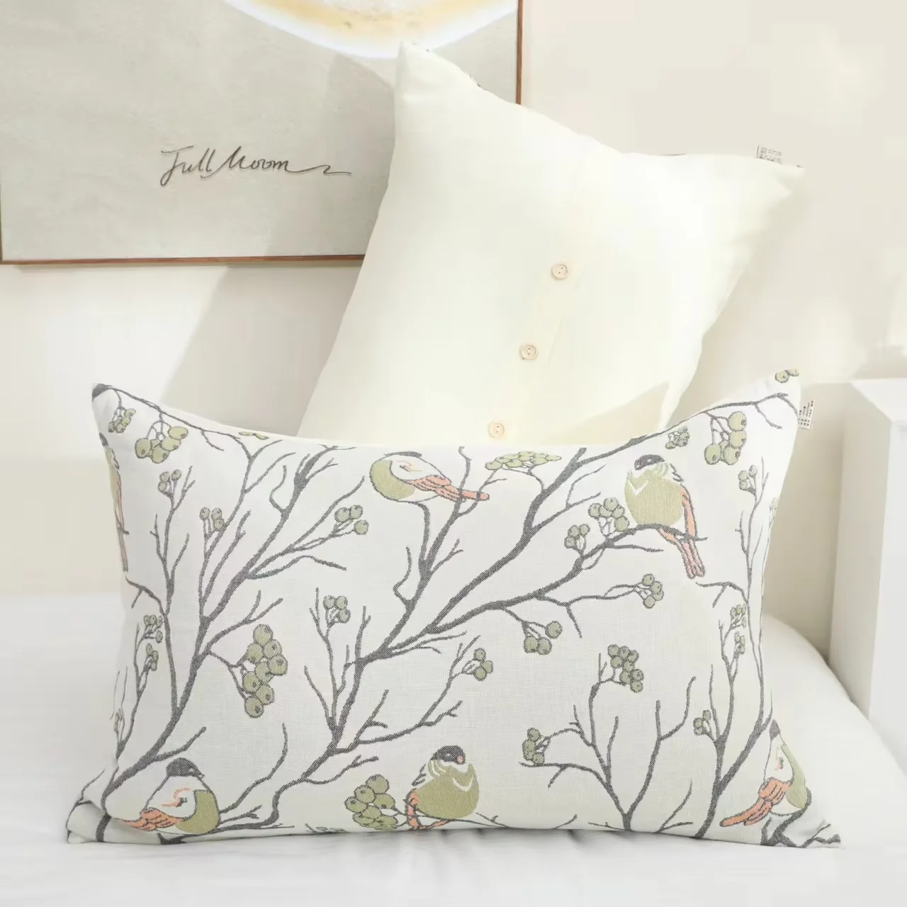 

Pillowcase Gauze Cotton Covers for Children Adults Beds, Yarn-dyed Jacquard, 48*74 cm, 2 Pcs, High Quality