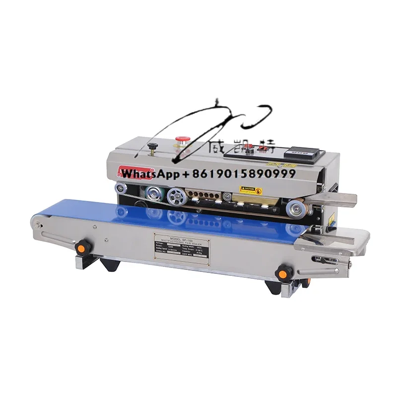 SF150 Continuous Band Sealer Vertical Double Use Plastic Film Bag Sealing Machine