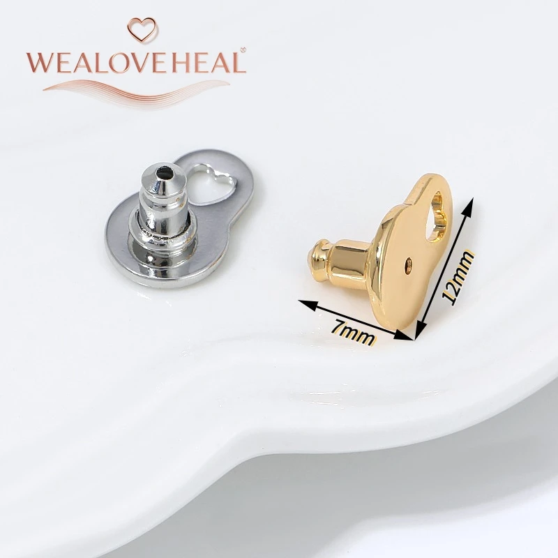 5/10 Stück 18K vergoldete Messing-Ohrringverschlüsse, große Scheibe mit Herz-Ausschnitt, sichere Ohrstopper, Schmuckzubehör, DIY-Zubehör – Detail 17