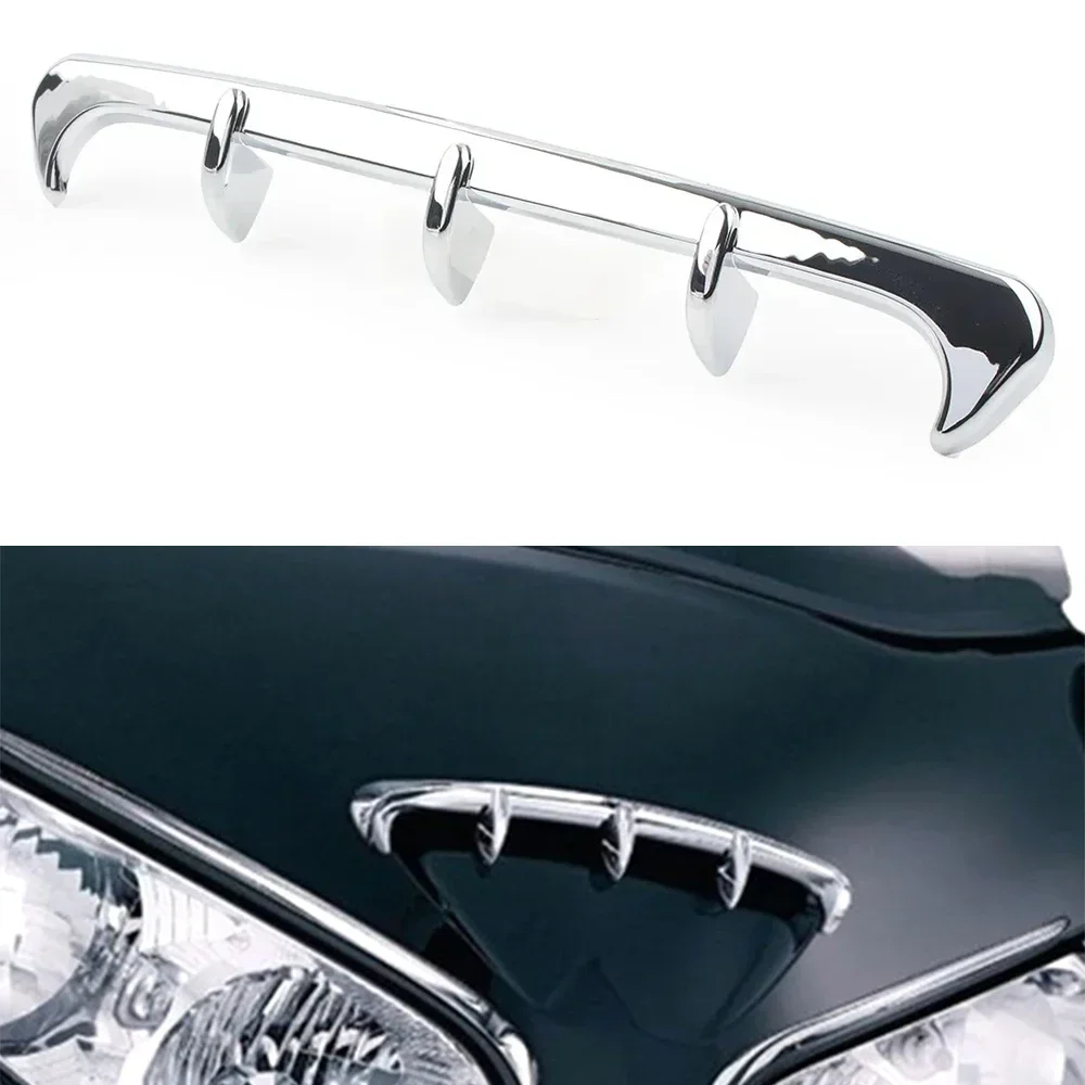 1pcs Chrome Motorcycle Air Inlet Decoration Protect Fairing Scoop Cover For Honda Goldwing GL 1800 2001-2011 Accessories Moto