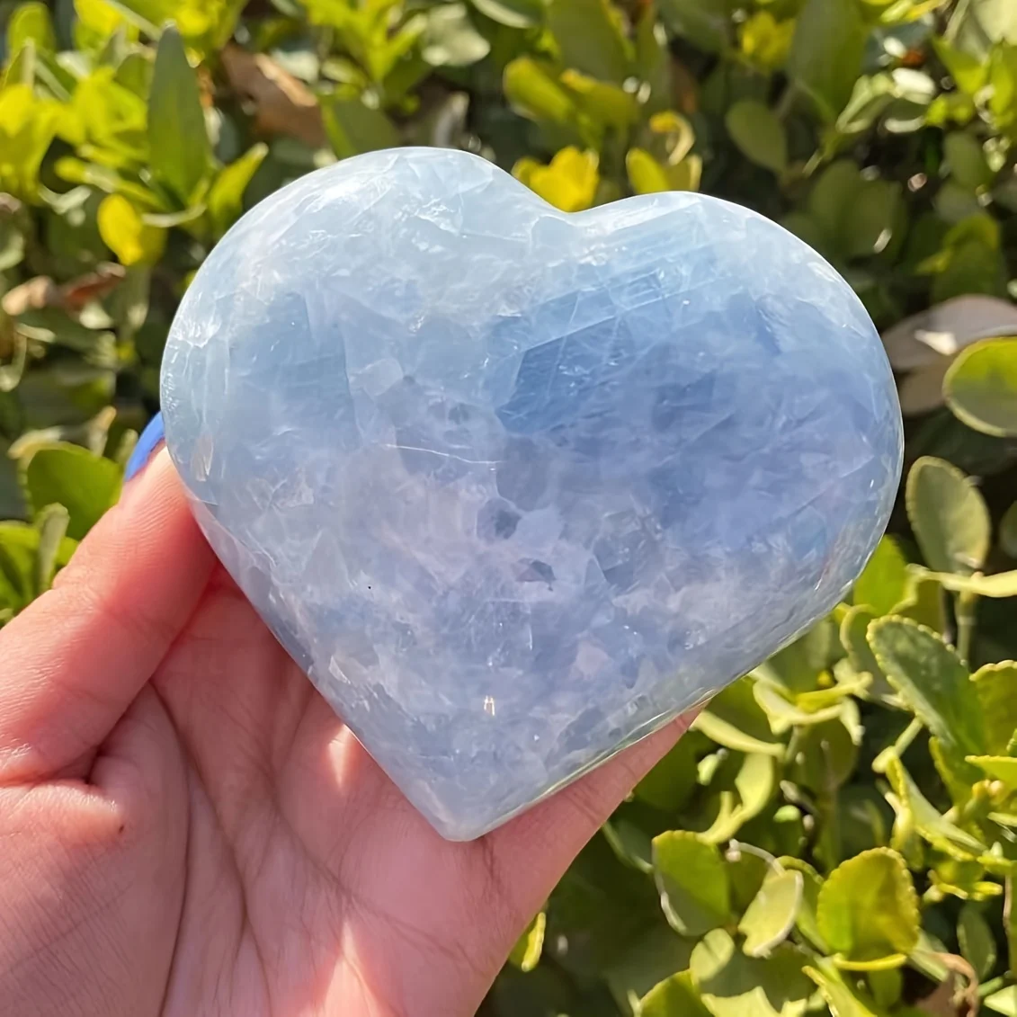 1pc Celestite Heart Natural Crystal, Heart Gemstone For Jewelry Making, Home Decoration, Party Decoration, Desktop Decoration