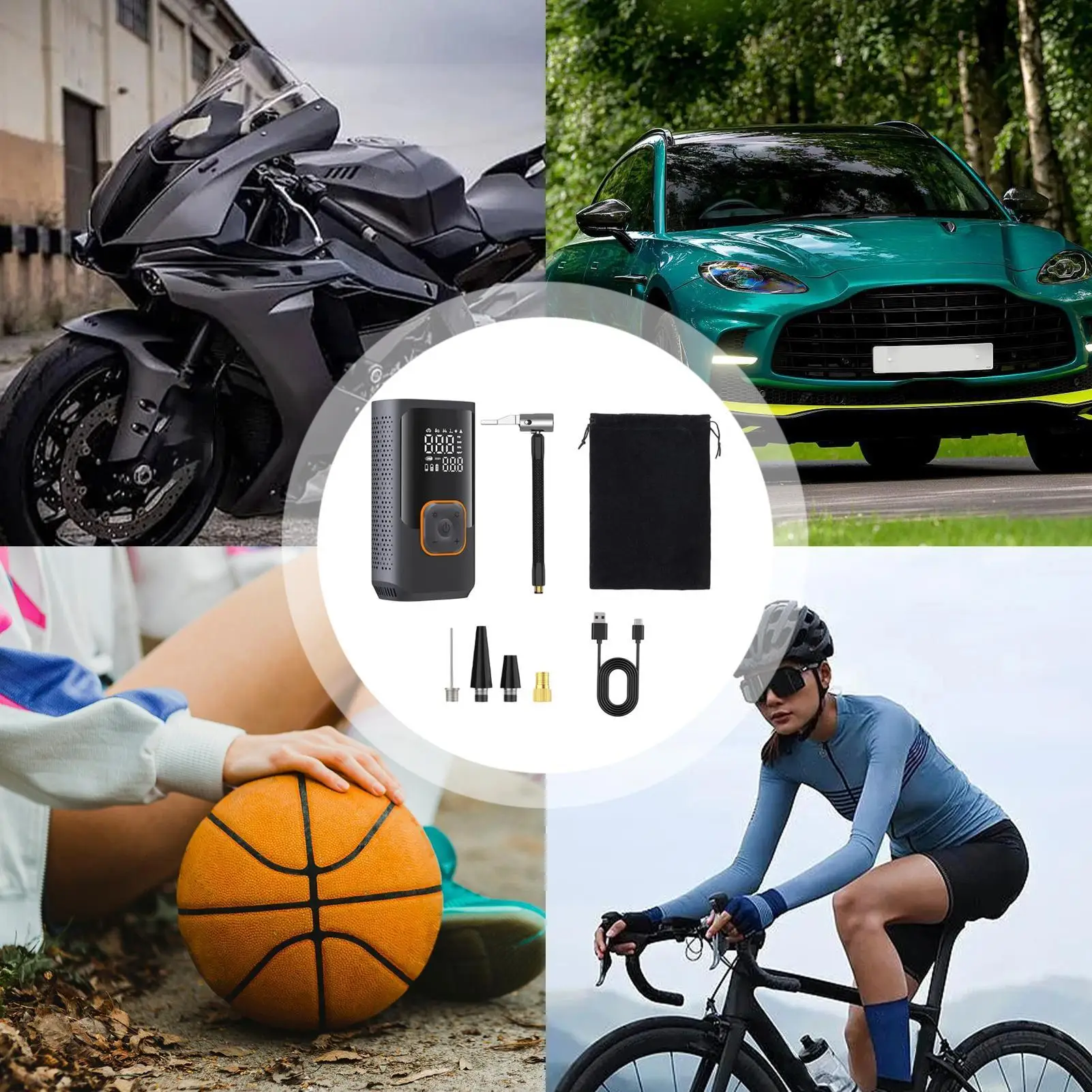 

Надувной насос для шин, портативный электромобиль, компрессор, автомобильный насос для шин для трактора, велосипеда, грузовика, мяча, надувные лодки, мотоцикла, велосипеда