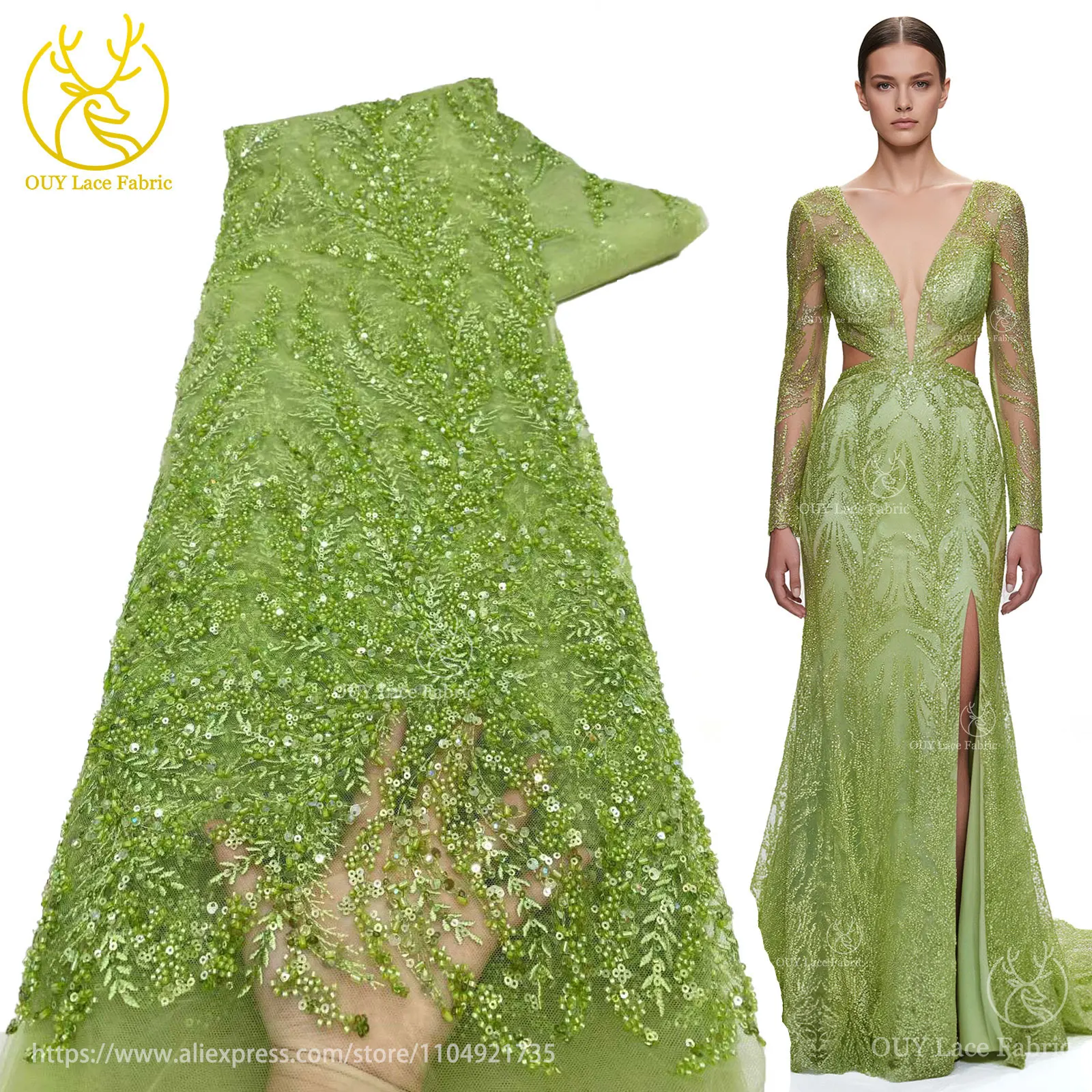 Tecido de renda de malha de lantejoulas francesas 2025 africano nigeriano tule bordado tecido de renda vestido de casamento feminino material de costura 5 jardas