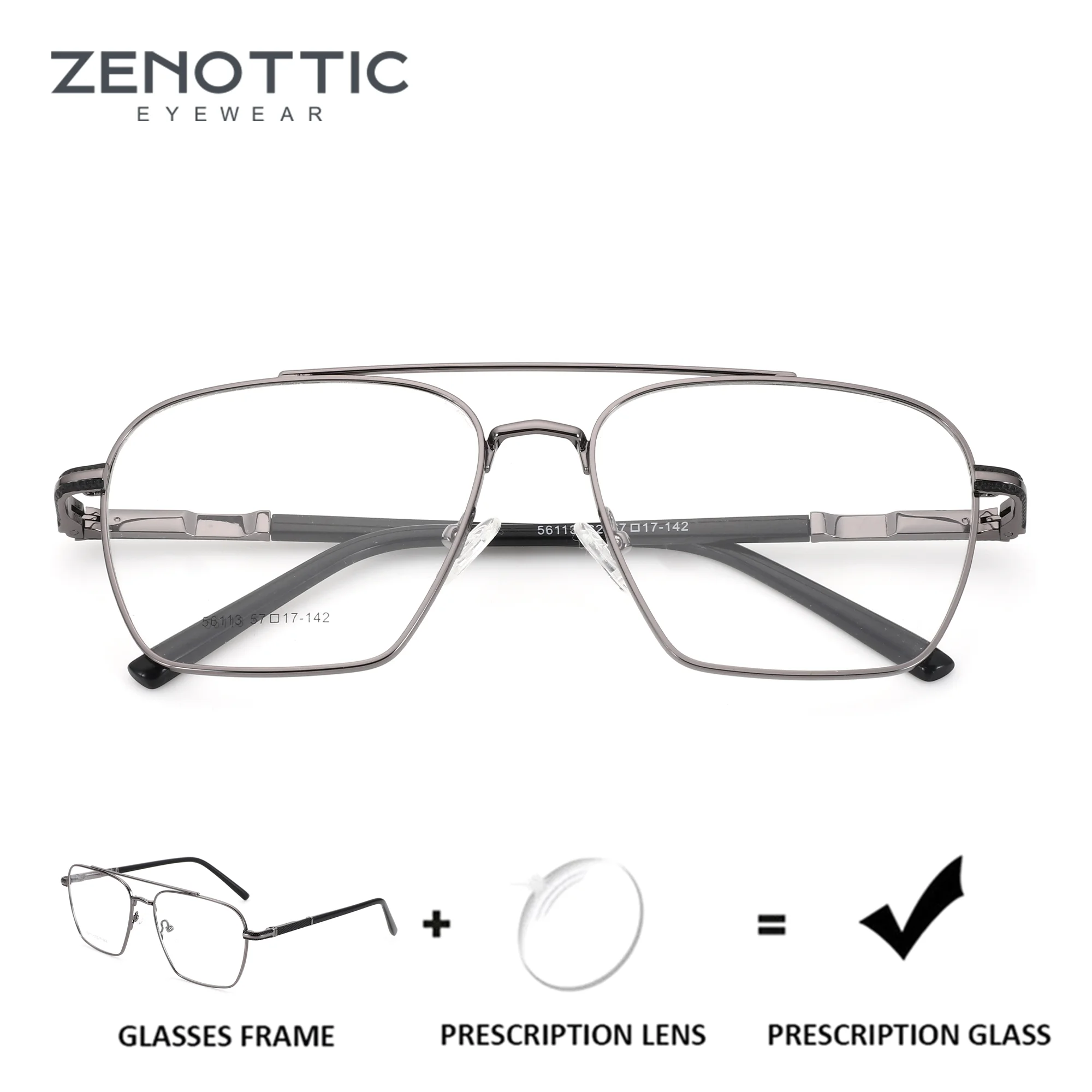 

Очки ZENOTTIC (размер XXL) высококачественные металлические очки для зрения в стиле «пилот» с прогрессивными оптическими линзами и диоптриями для коррекции близорукости