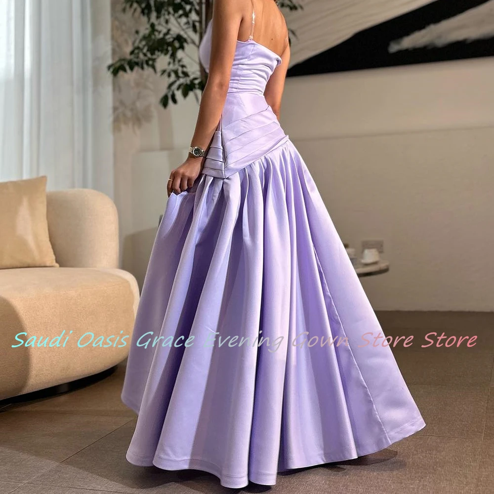 High Quality Satin A-Line Evening Dress Graceful Floor Length V-Neck Sleeveless فساتين سهره نسائيه فخمة Custom Size