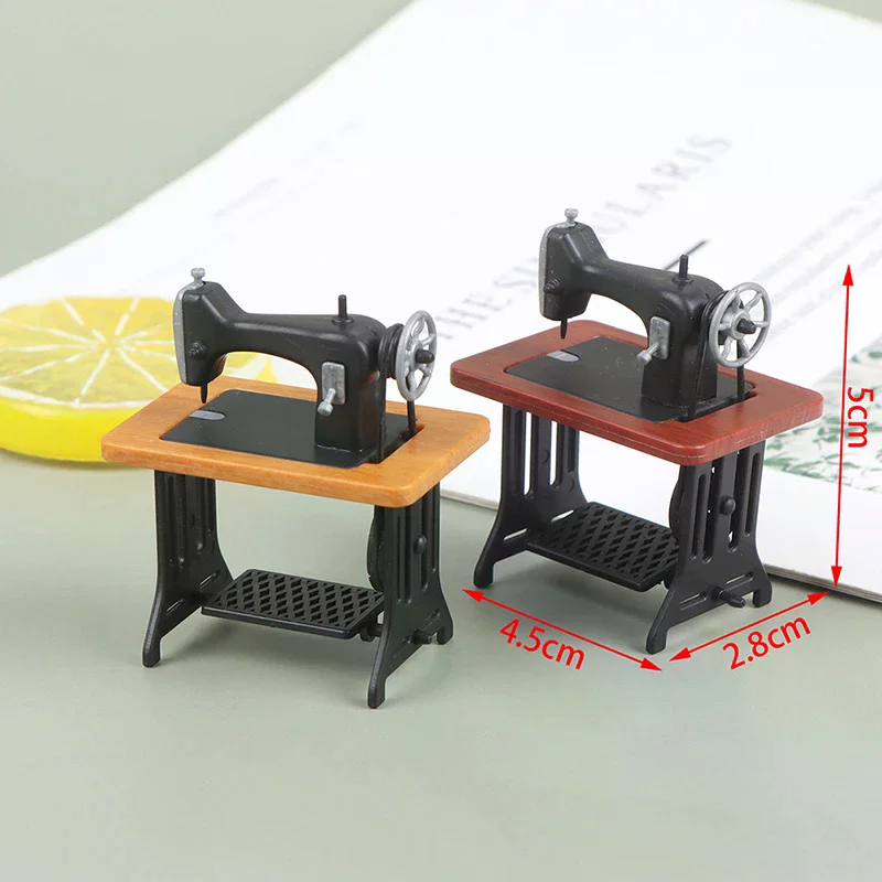 Doll Furniture Decor Toy 1:12 Dollhouse Miniature Sewing Machine Model
