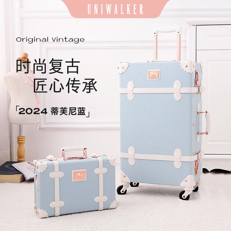 

Retro suitcase women's small fresh trolley case universal wheel 20 inch boarding case student leather case