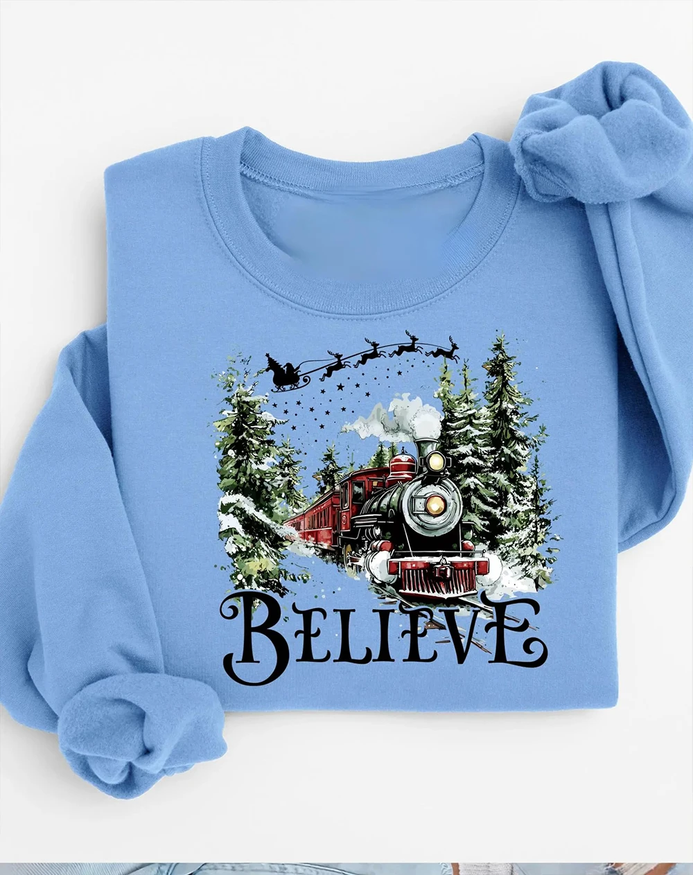 Sweat-shirt Vintage Polar Express pour femmes, manches longues, col rond, haut unisexe, décontracté, quotidien, Streetwea