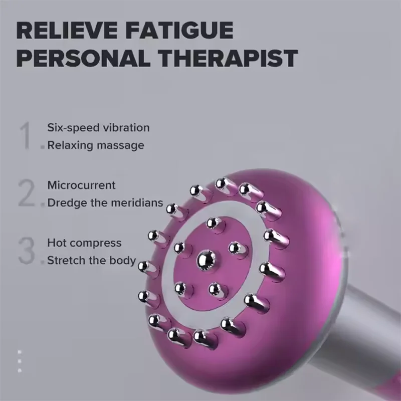 ไฟฟ้า Meridian แปรง Gua Sha Body Massager สั่น Microcurrent การบีบอัดร้อนขูดระบายน้ําเหลืองเครื่อง Burner ไขมัน