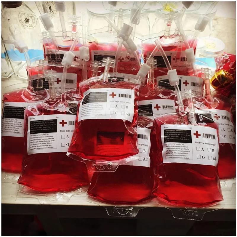 3Pcs Clear Halloween Blood Bags 400ml PVC Food Grade Drink Bag For Haloween Party Decor Horror Props Cosplay Vampire Blood Pouch