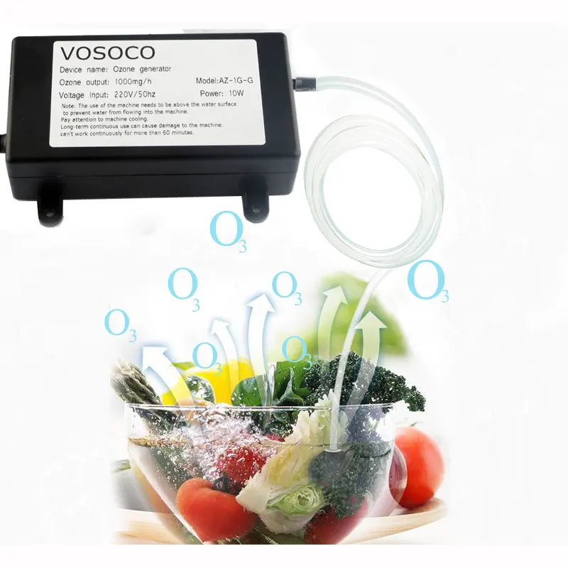 VOSOCO 1000mg Ozone Generator Ozonizer Water Air Purifier cleaner Fruit Vegetable Meat Clean Kitchen Toilet Deodorize 220V 110V image 6