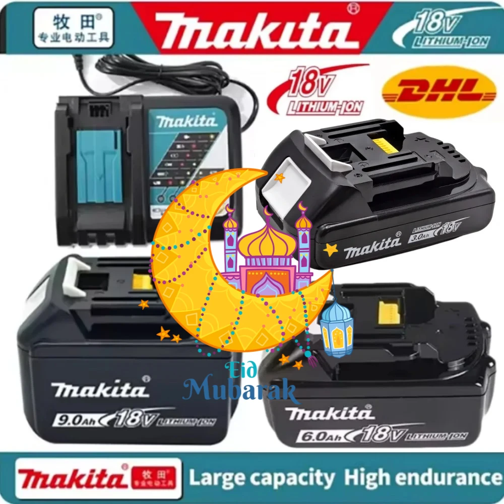 

100% Genuine Makita 18v 3ah 6Ah original battery bl1830 bl1860 bl1850B tool batteries compatible For Makita 18 Volt power tools