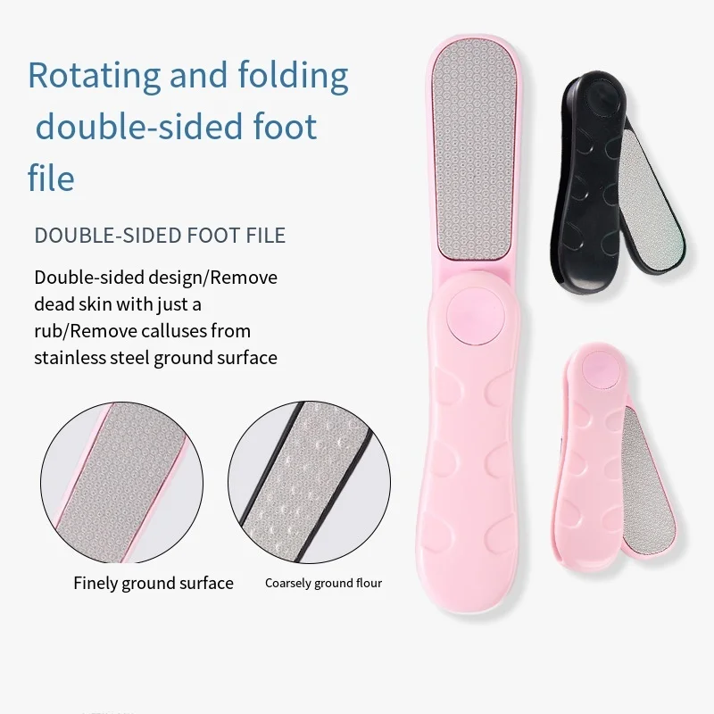 Lima per piedi professionale in acciaio inossidabile, pieghevole su due lati, per rimozione calli della pelle morta, strumenti per pedicure, grattugia esfoliante