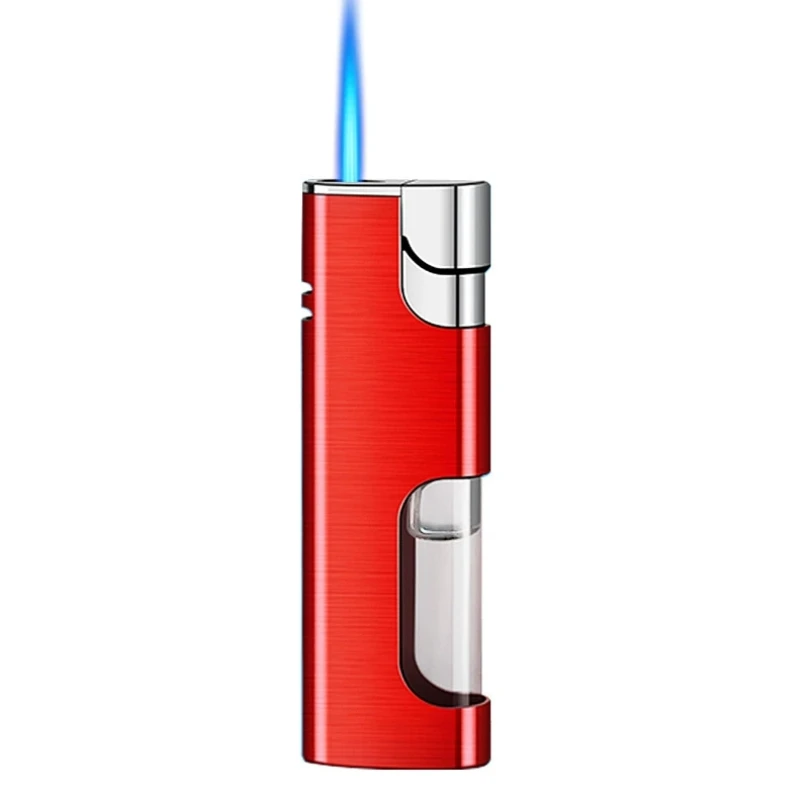 

New Exquisite Portable Direct Blue Flame Lighter Windproof Electronic Torch Metal Lighter Wholesale Gifts Men/Women Kitchen Gift