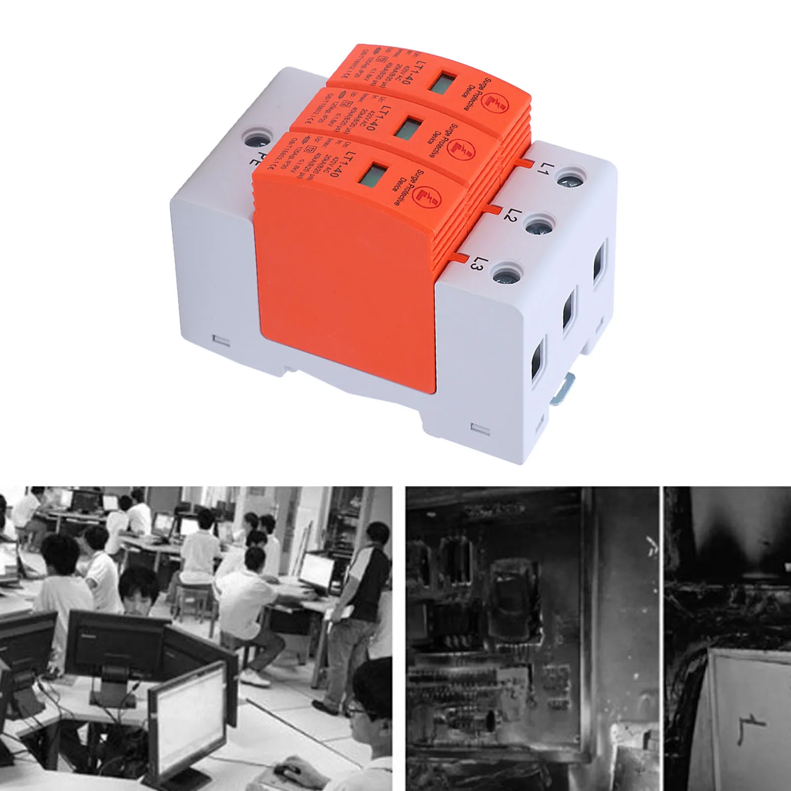 

Power Distribution Control Equipment Protective Device Breaker Protector Home Improvement Electrical Supplies AC420V 20‑40KA 3P