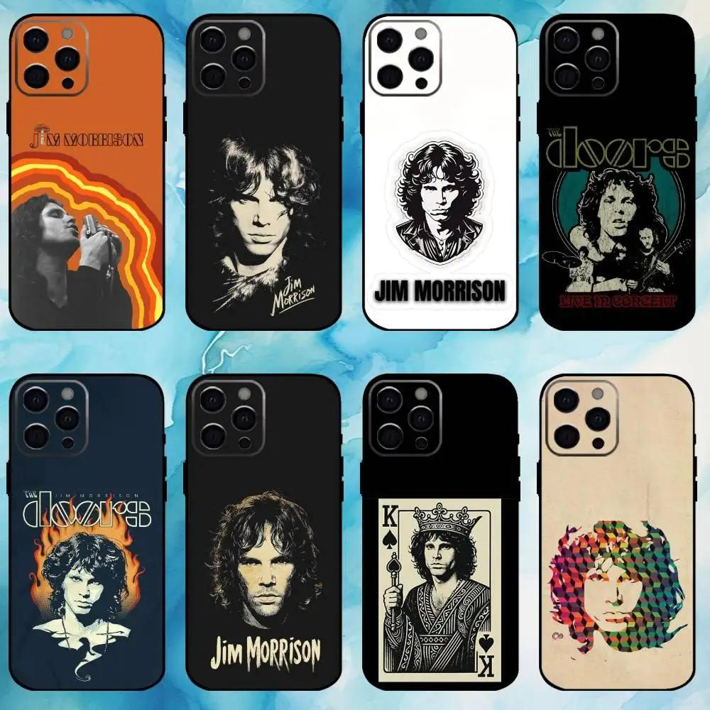 

The Doors J-Jim Morrison Phone Case For iPhone17,16,15,14,13,12,11 Plus,Pro Max Soft Black Cover