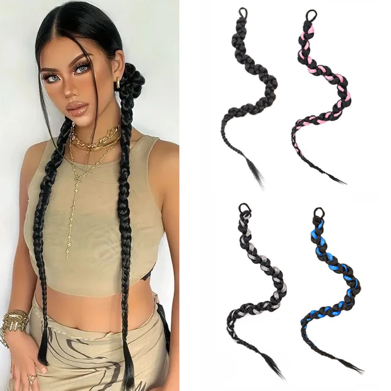 

Synthetic Long Straight Braid Ponytail Hair Extension Boxing Twists Braid Sweet Cool Girl Hot Girl Hairpiece Hair Accessories