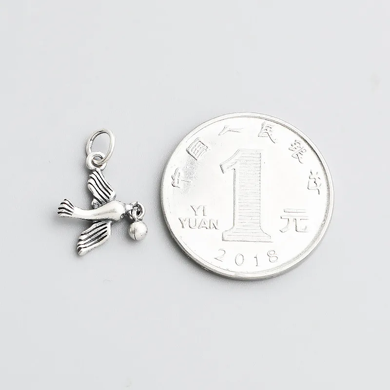 1 قطعة 925 فضة السلام حمامة مجوهرات Charms 15.5x12.5 مللي متر قلادة أساور الطيور الفضة المعلقات DIY بها بنفسك مجوهرات اكسسوارات