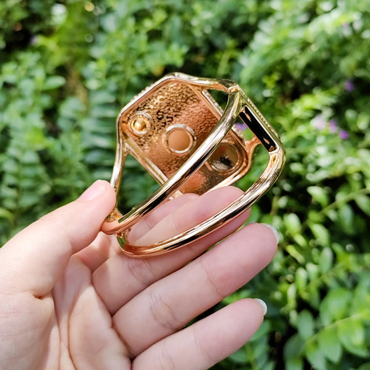 Türkischer Farbstein Sultanit Schmuck, Quadratisches Manschettenarmband für Frauen, Farbwechsel bei unterschiedlichem Licht, Elegante Mode – Detail 9