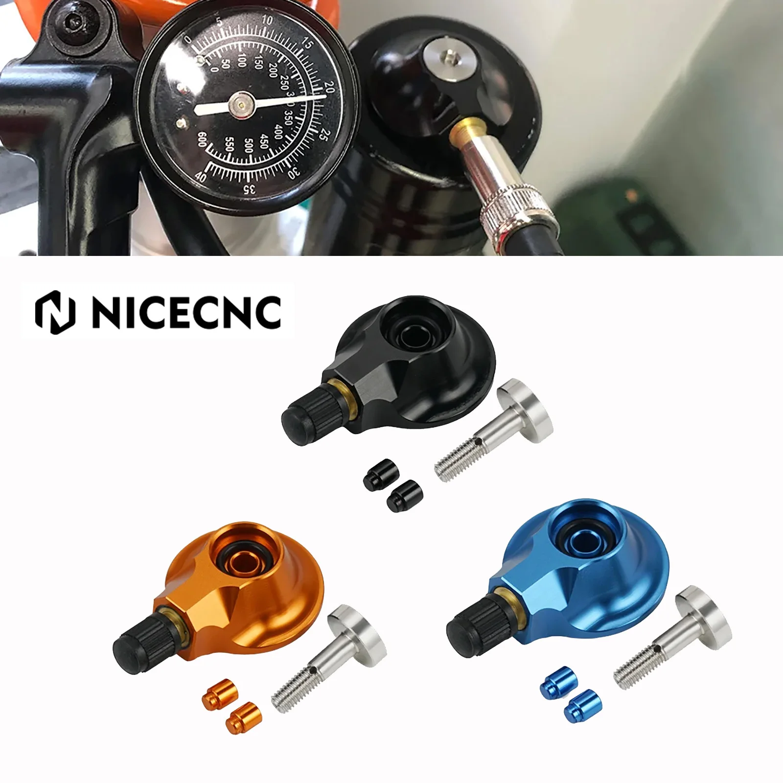 

NICECNC Motorcycle Rear Suspension Gas Valve Aluminum 64MM For KTM 125 250 300 450 EXC XCW 2022 2021 2020 2019 SX SXF XC EXC-F
