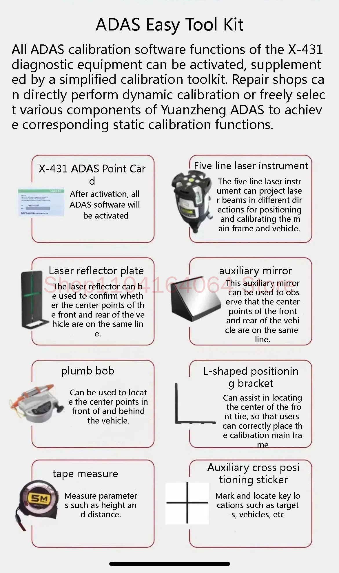 ACC Calibration Tool Radar Target ADAS Tool Calibration Yuanzheng ADAS Activation Card