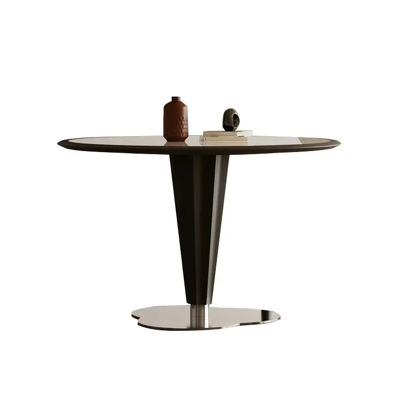 

Solid wood rock slab dining table and chair combination household small apartment medieval Nordic dining table