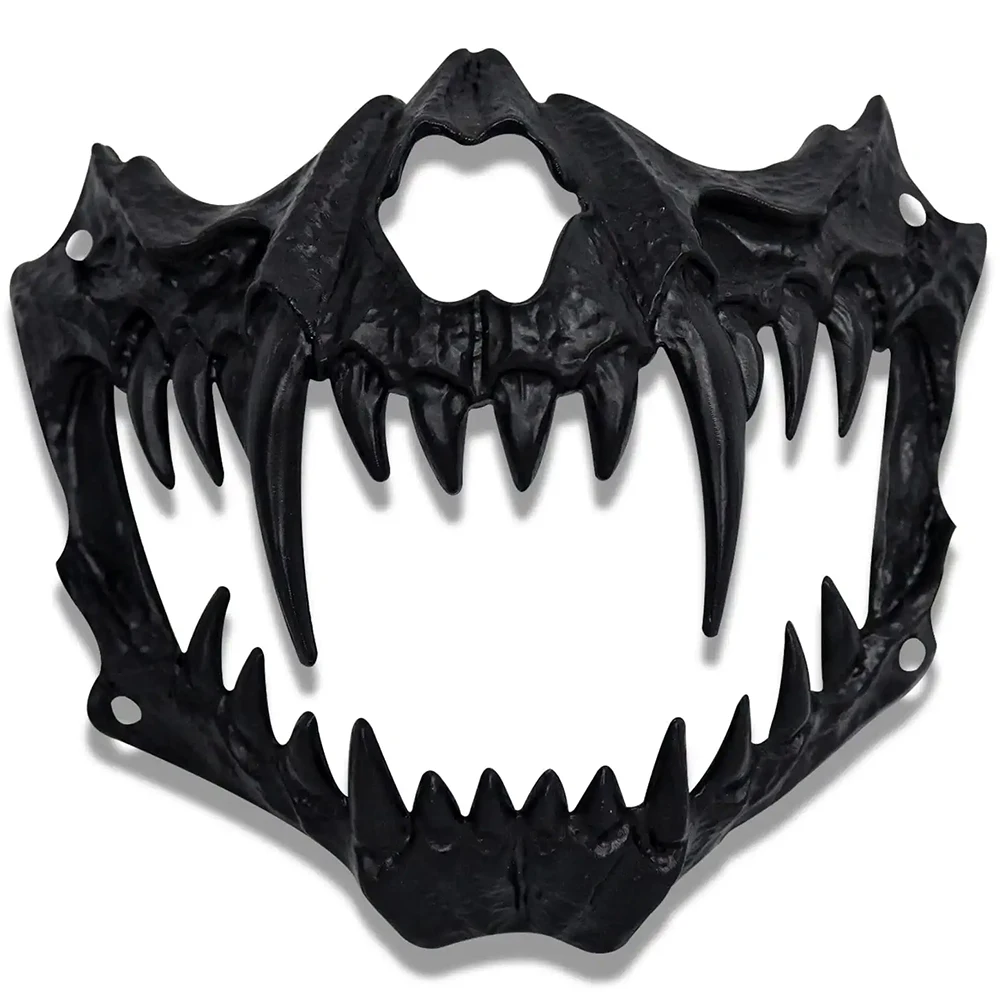 

Japanese Anime Dragon God Skeleton Teeth Half Face Masks Cosplay Animal Skeleton Mask Halloween Carnival Party Costume Prop