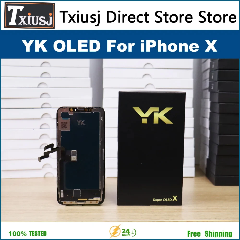 Pantalla Super OLED YK For iphone x xs 11 Full HD Retina LCD For iphone 12 13 14 COF Display Solves No-genuine screen pop-up