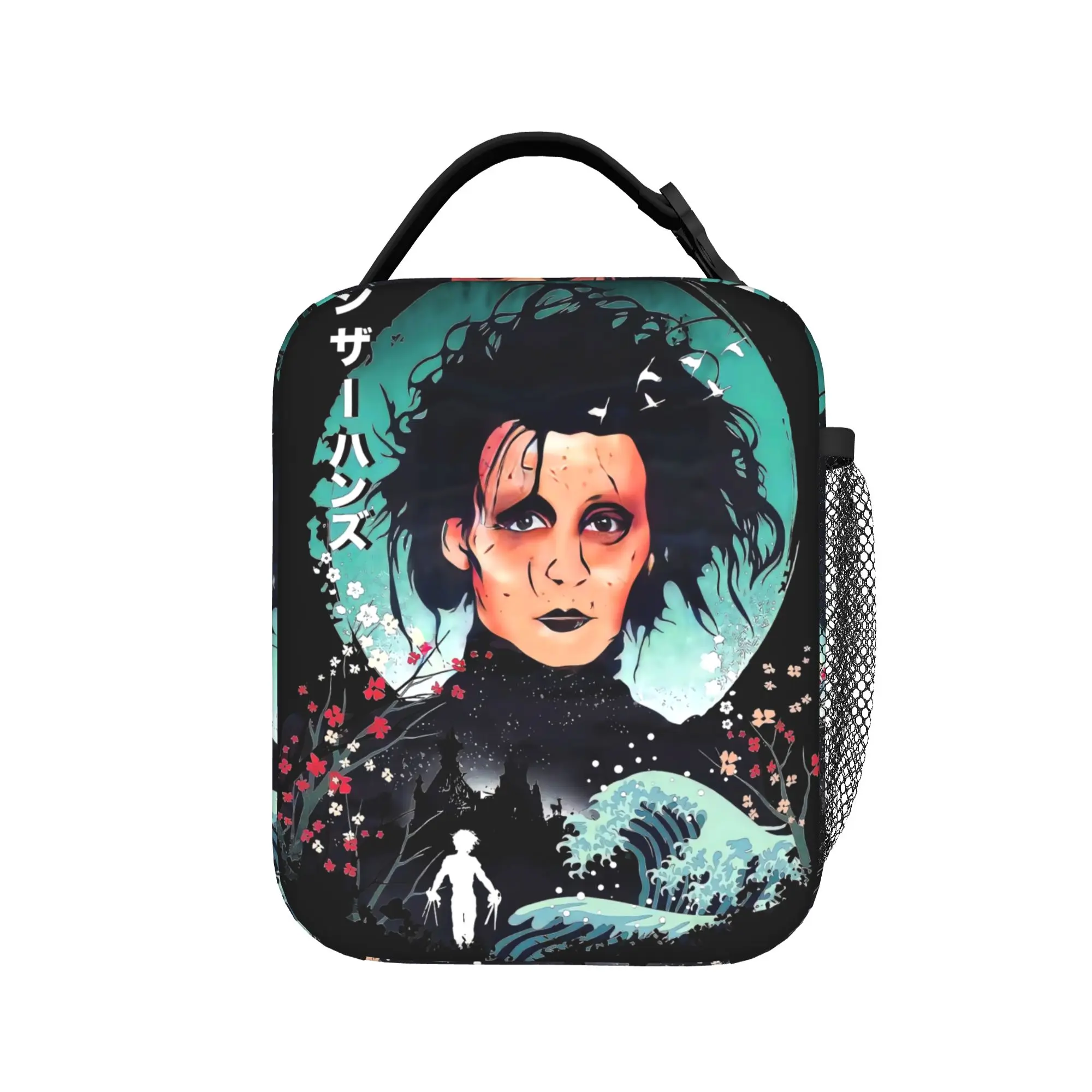 Edward Scissorhands Lunch Bag  Retro Lunch Box For Women Office Portable Zipper Cooler Bag Waterproof Print Thermal Lunch Bags