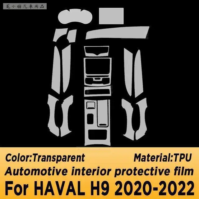 For HAVAL H9 2020 2021 2022 Gearbox Panel Navigation Screen Automotive Interior TPU Protective Film Cover Anti-Scratch Sticker